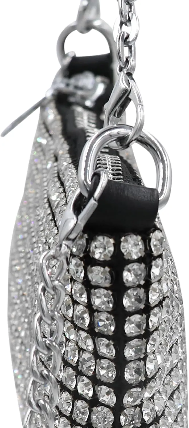 RARITYUS Bling Rhinestone Crossbody Bag for Little Girls Women Fashion Sparkling Tote Bag Clutch Purse with Chain Strap