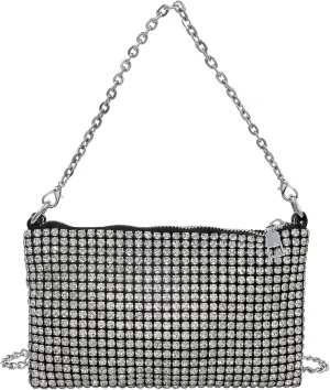 RARITYUS Bling Rhinestone Crossbody Bag for Little Girls Women Fashion Sparkling Tote Bag Clutch Purse with Chain Strap
