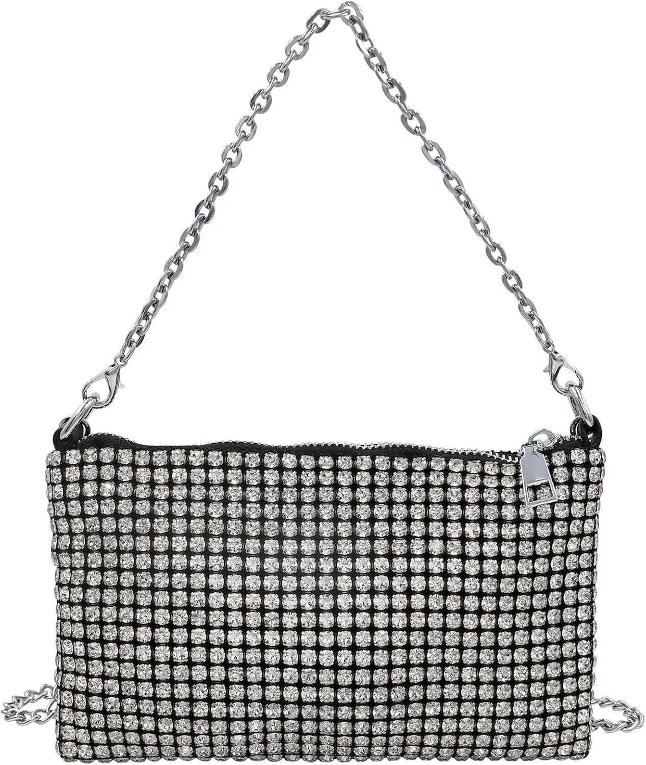 RARITYUS Bling Rhinestone Crossbody Bag for Little Girls Women Fashion Sparkling Tote Bag Clutch Purse with Chain Strap