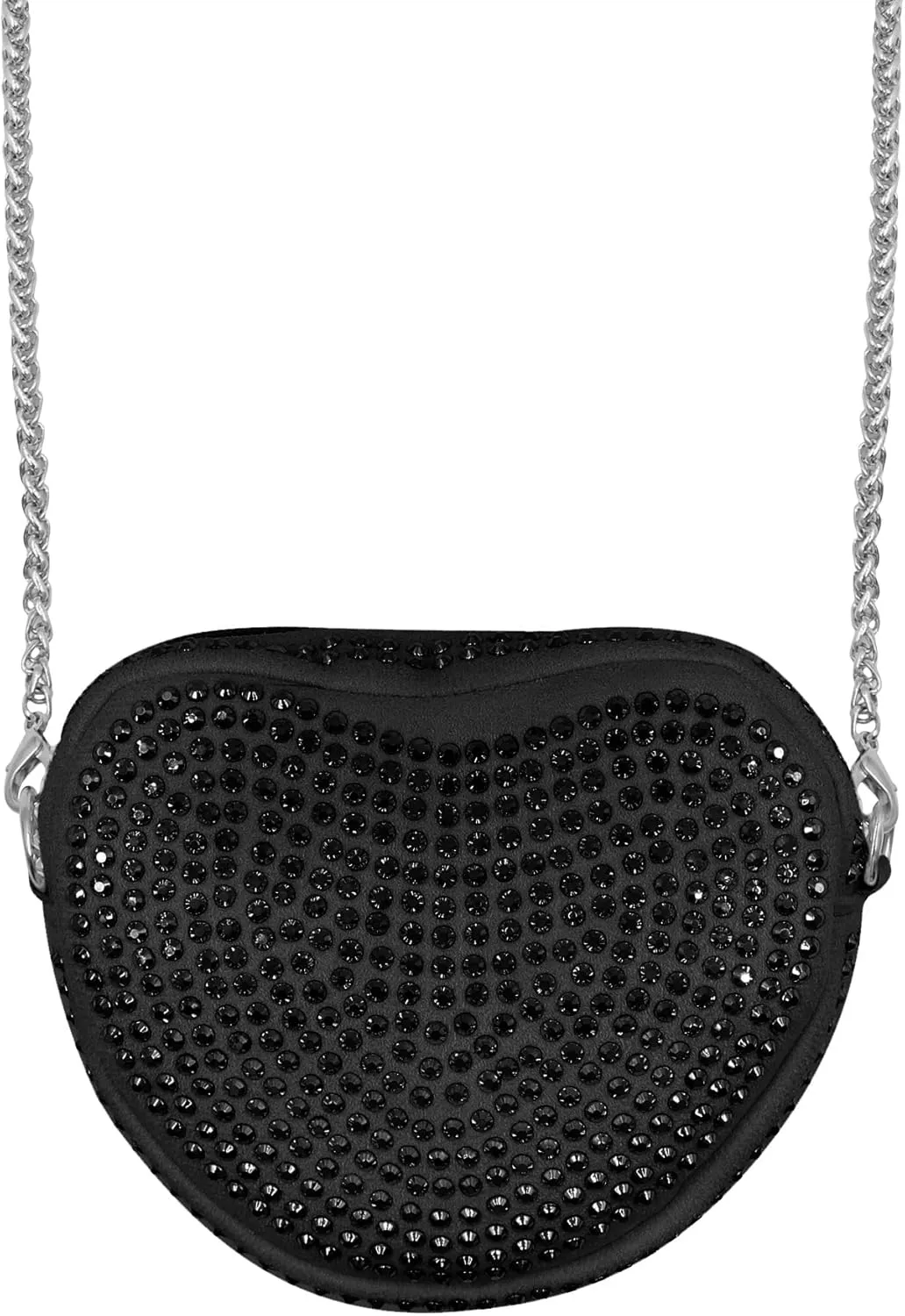 RARITYUS Cute Heart Shaped Purse Bling Rhinestone Crossbody for Women Girls Wallet Shoulder Bag with Chain Strap