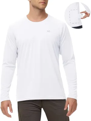 Rash Guard for Men Swim Shirt Quick Dry Fishing Shirts for Men UPF 50  Long Sleeve UV Sun Protection Beach Shirts