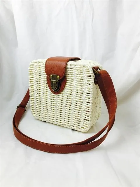 Rattan Round Straw Shoulder Bag