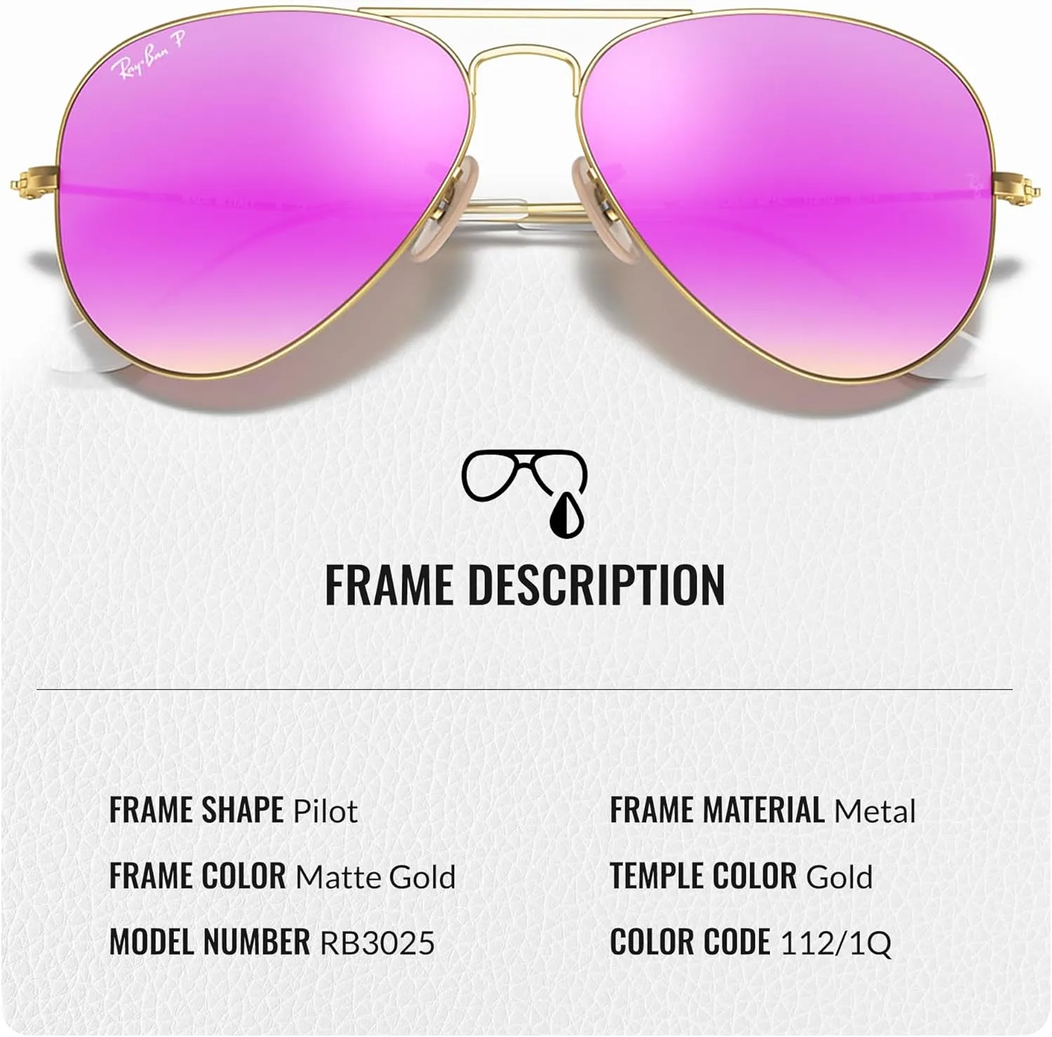 Ray-Ban RB3025 Classic Aviator Shape Sunglasses With Eyewear Kit Bundle - Adjustable Nose Pads - Retro Sunglasses