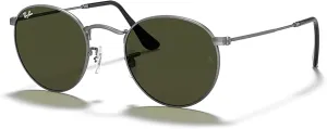 Ray-Ban RB3447 ROUND METAL Sunglasses For Men   BUNDLE with Designer iWear Eyewear Care Kit
