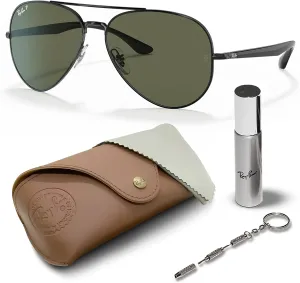 Ray-Ban RB3675 Aviator Shape Sunglasses With Eyewear Kit Bundle - Adjustable Nose Pads - Retro Sunglasses