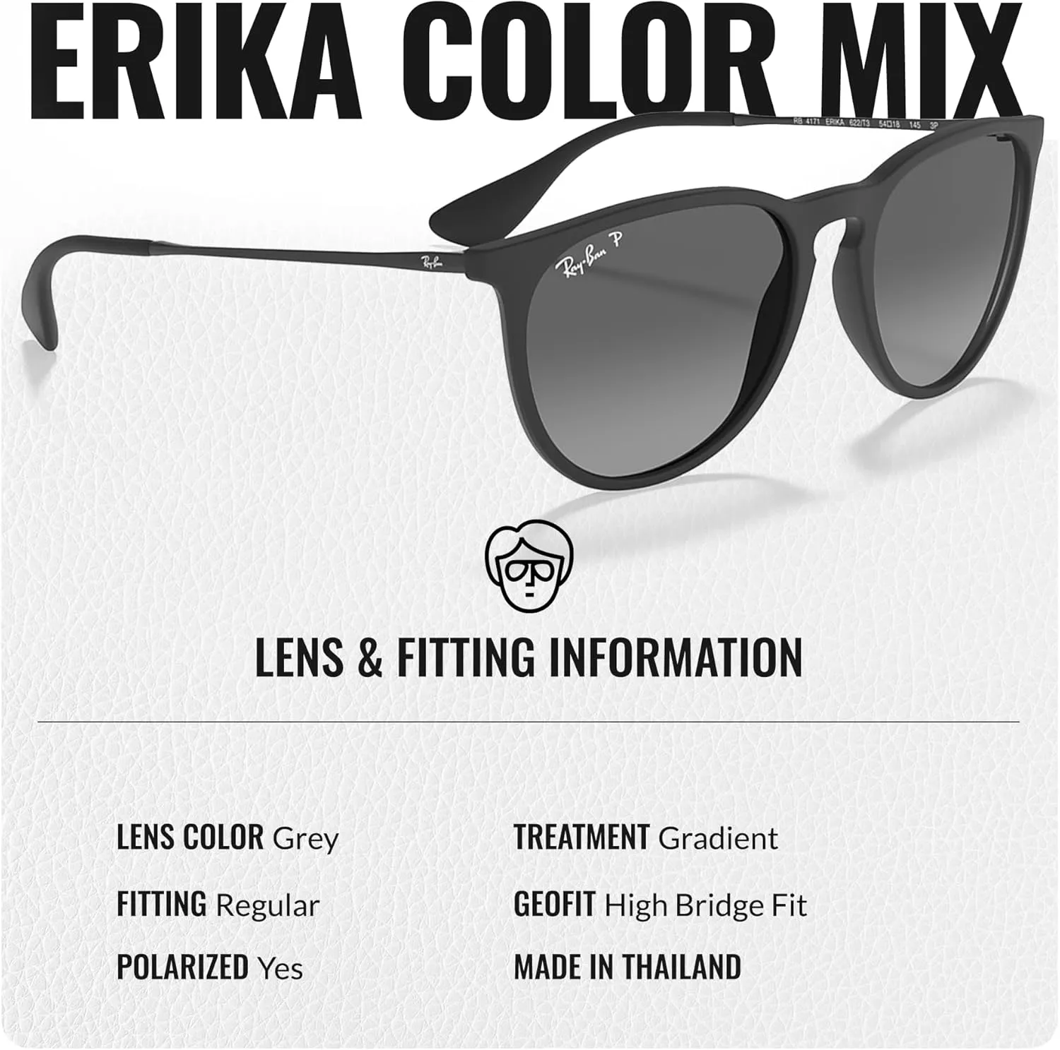Ray-Ban RB4171 ERIKA Color Mix Phantos Shape Sunglasses With Eyewear Kit Bundle - High Bridge Fit - Retro Sunglasses