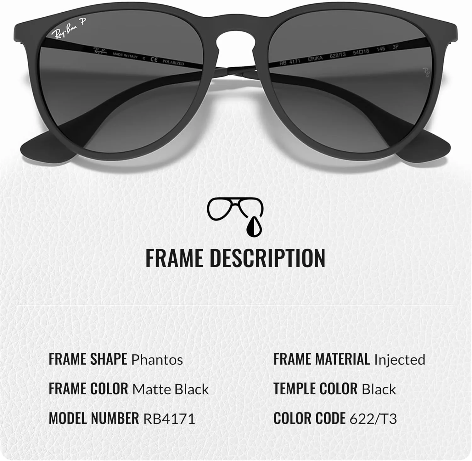 Ray-Ban RB4171 ERIKA Color Mix Phantos Shape Sunglasses With Eyewear Kit Bundle - High Bridge Fit - Retro Sunglasses