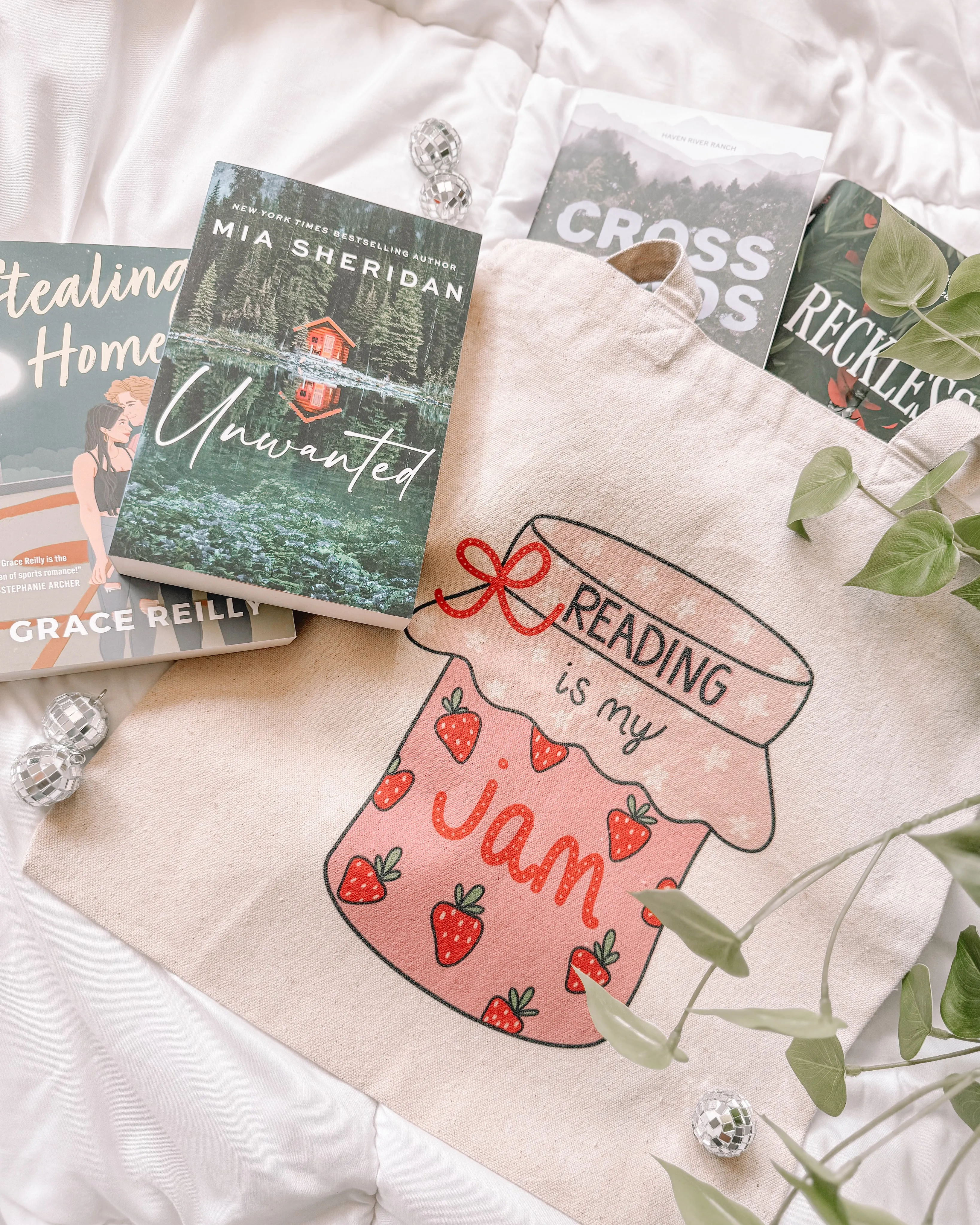 Reading Is My Jam Tote Bag, Bookish Tote Bag, Book Trope Bag, Romance Book Tropes, Candy Heart Bag, Conversation Heart Bag, Tote Bag