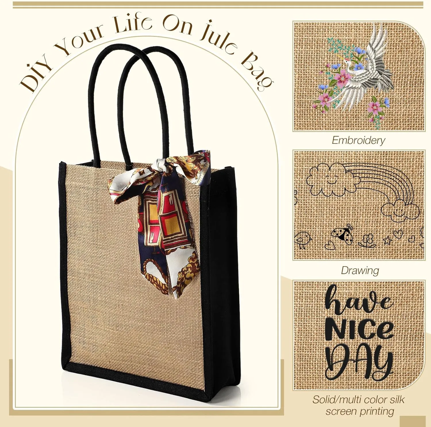 Reginary 16 Pack Burlap Tote Gift Bags with Soft Handles Heavy Duty Multipurpose Jute Shopping Bags for Women Shopping