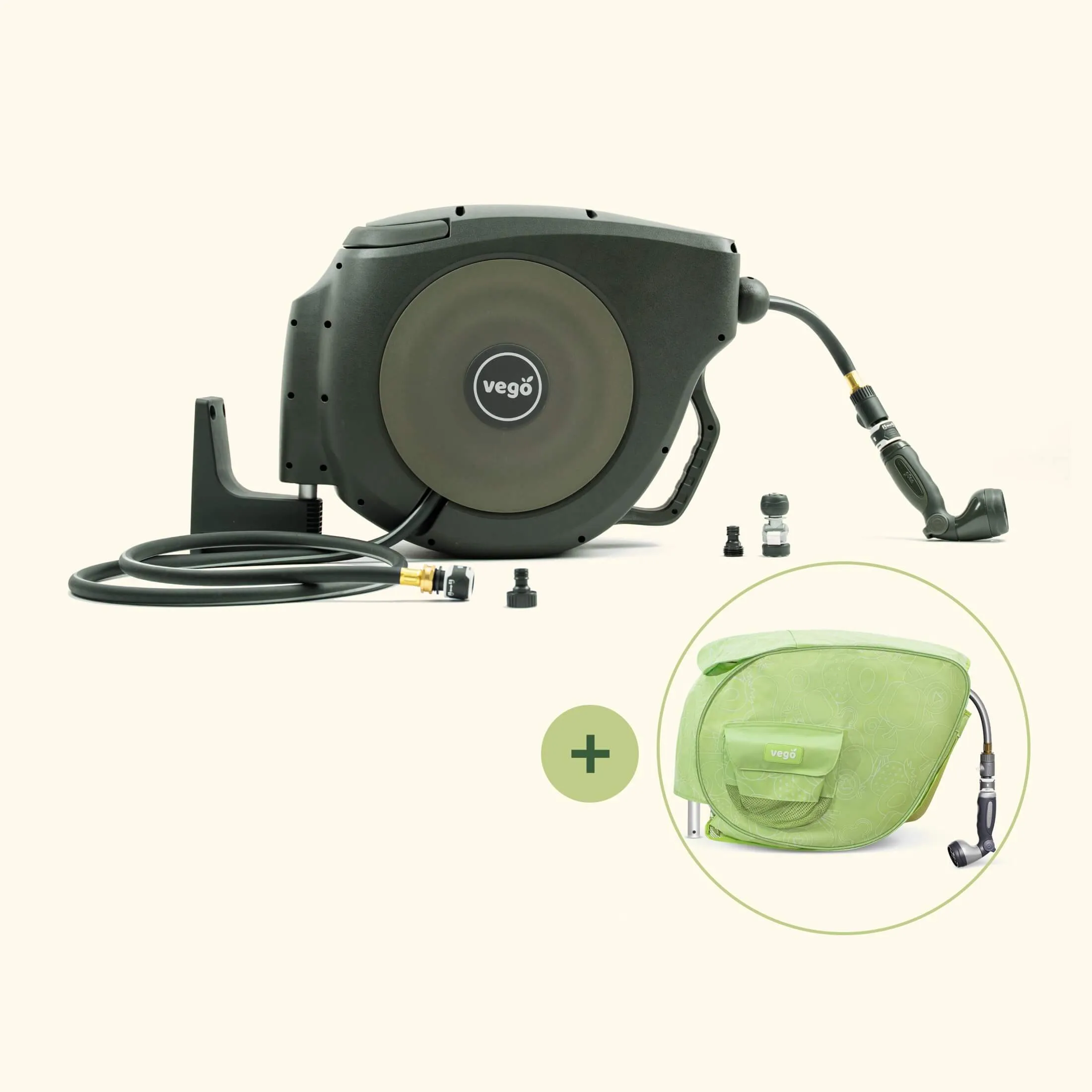 Retractable Hose Reel Set 130' with Cover