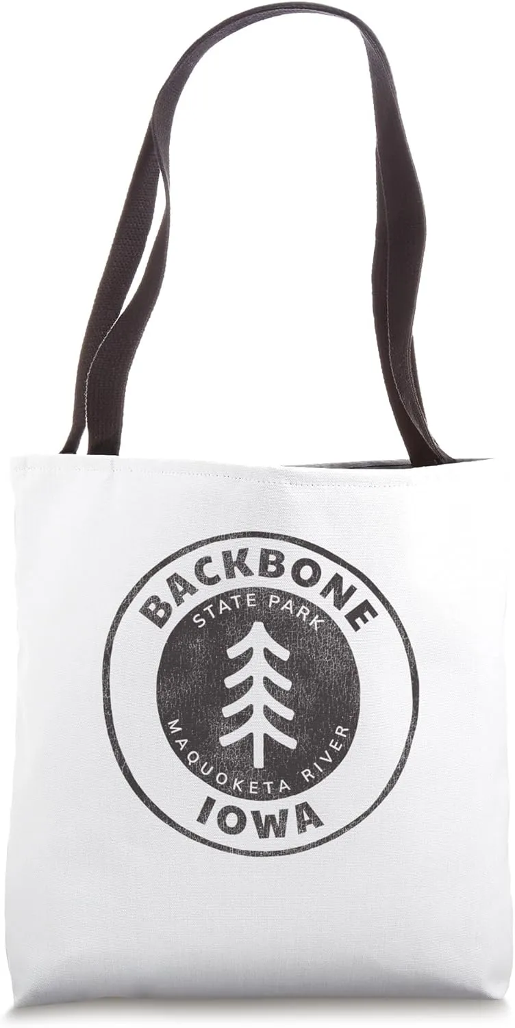 Retro Backbone State Park Iowa Souvenir Design Tote Bag