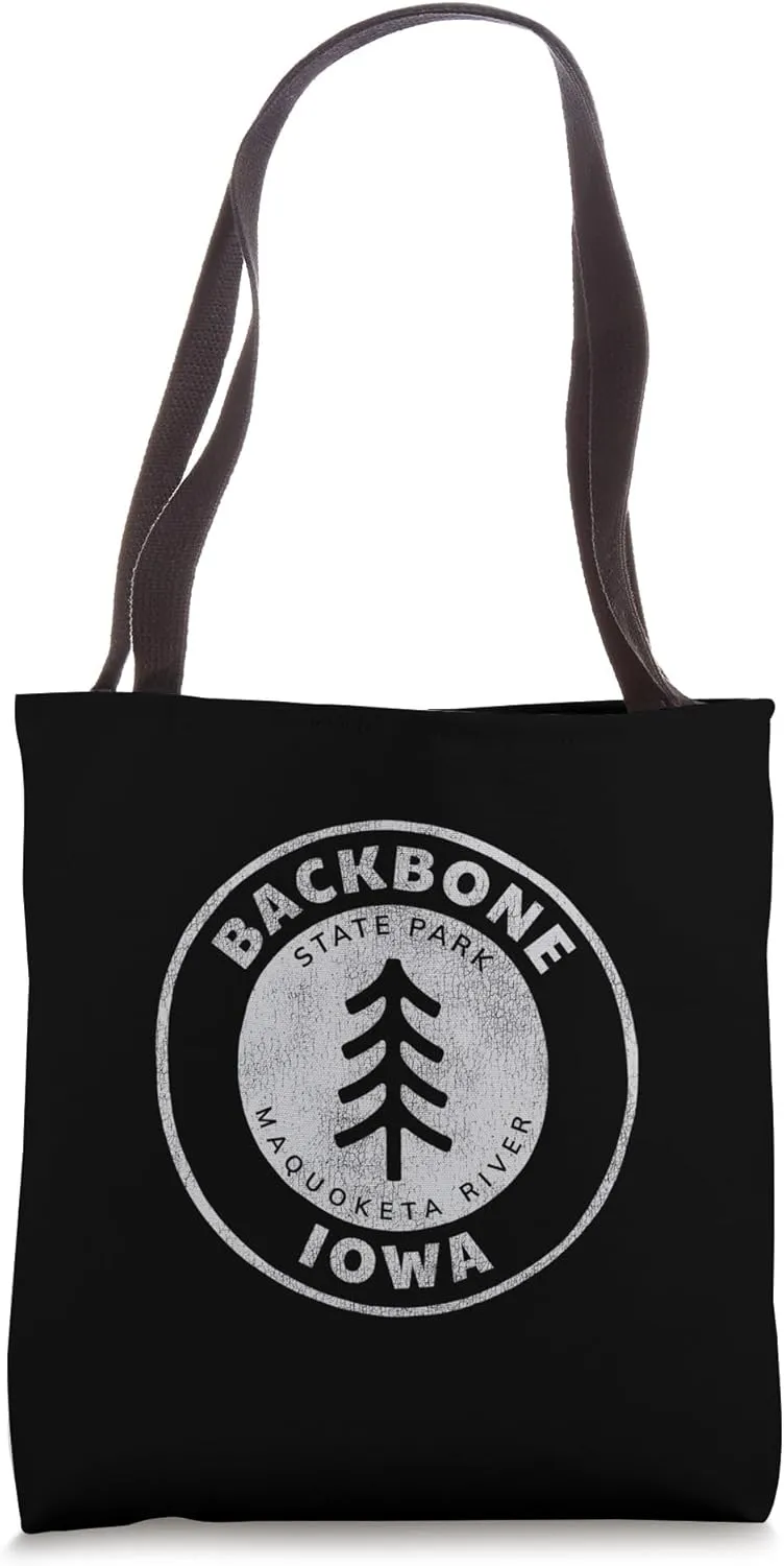 Retro Backbone State Park Iowa Souvenir Design Tote Bag