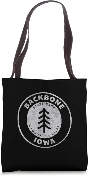 Retro Backbone State Park Iowa Souvenir Design Tote Bag