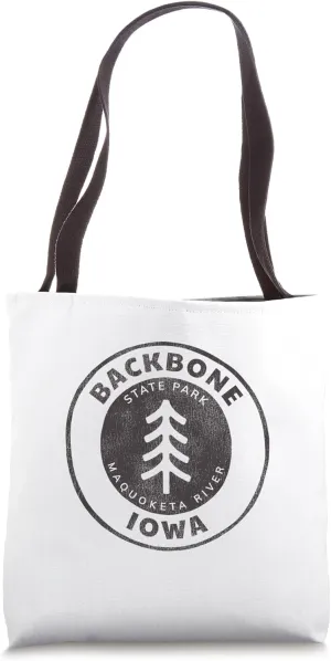 Retro Backbone State Park Iowa Souvenir Design Tote Bag