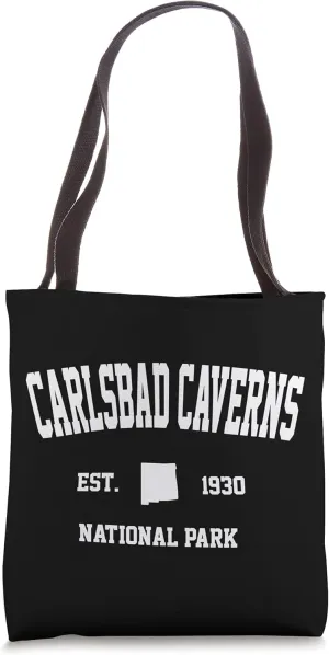 Retro Carlsbad Caverns National Park New Mexico Est 1930 Tote Bag