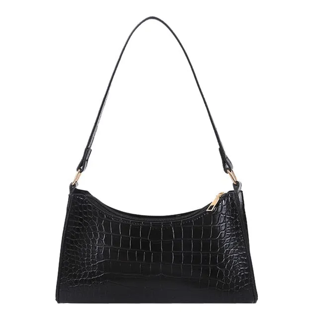 Retro Crocodile Pattern Shoulder Bag