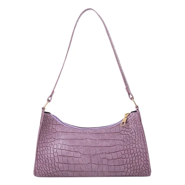 Retro Crocodile Pattern Shoulder Bag