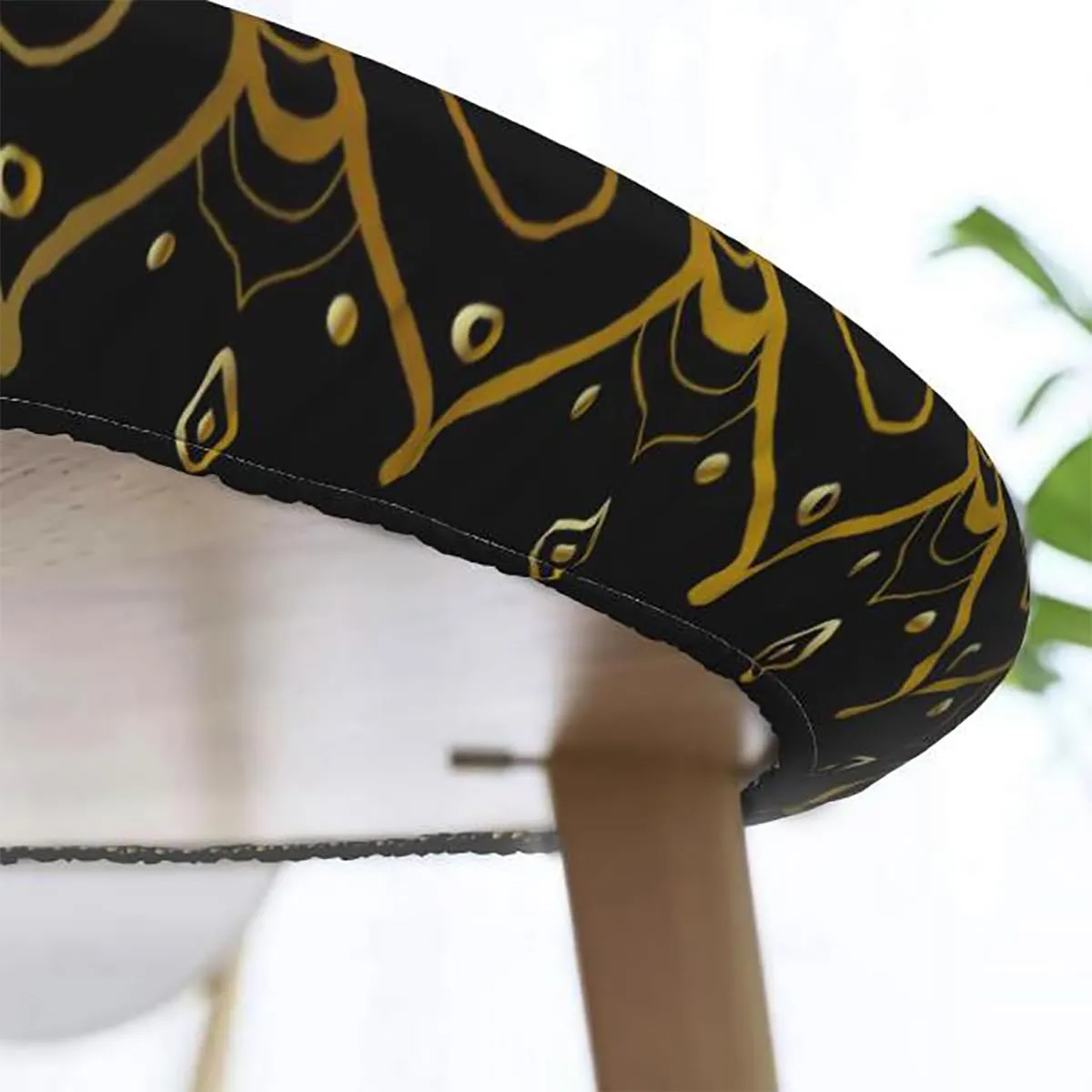 Retro Elastic Fitted Round Tablecloths Anchor Shape in Lines Tropics Transport Tablecloth Elastic Edged Round Waterproof Table Cloth Anchor Decor Fits up 45"-50" Diameter Tables
