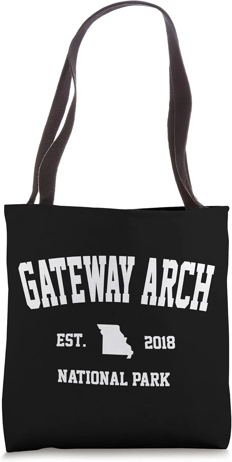 Retro Gateway Arch National Park Hiking Missouri Est 2018 Tote Bag