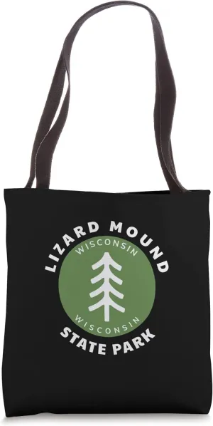 Retro Lizard Mound State Park Wisconsin WI Forest Tree Badge Tote Bag