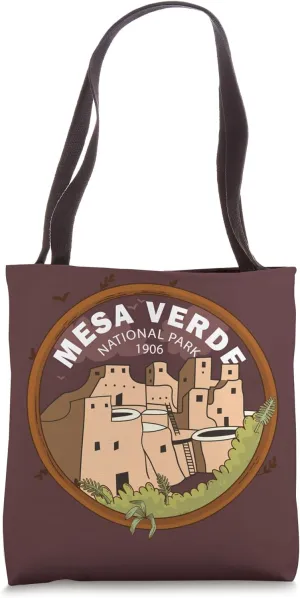 Retro Mesa Verde US National Park Colorado Tote Bag