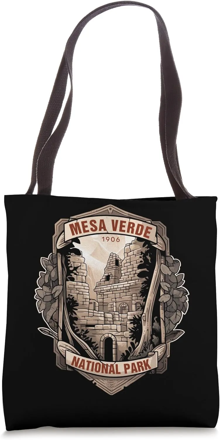 Retro Mesa Verde US National Park Colorado Tote Bag
