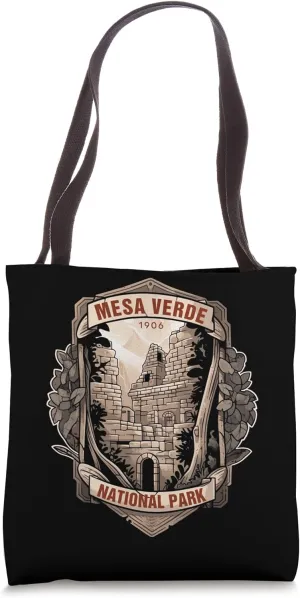 Retro Mesa Verde US National Park Colorado Tote Bag