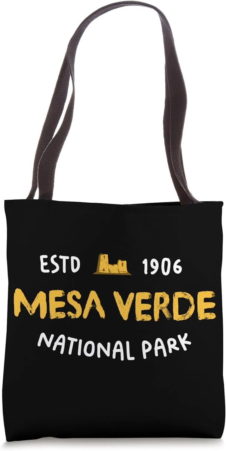 Retro Mesa Verde US National Park Colorado Tote Bag