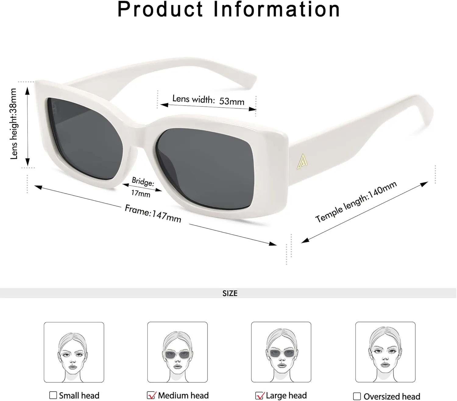 Retro Rectangle Sunglasses Women Men Trendy Vintage Square Sunnies AP3703