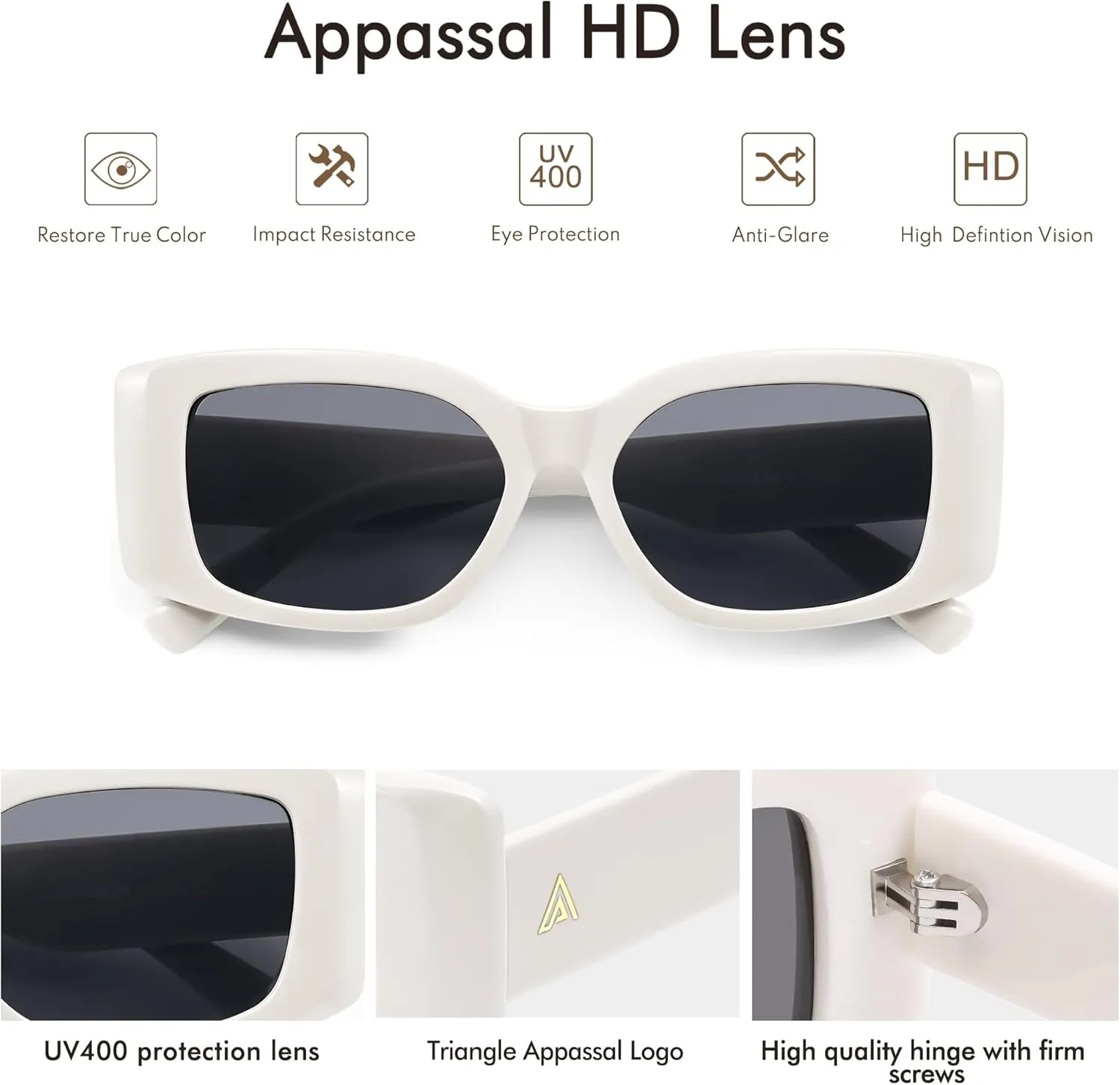 Retro Rectangle Sunglasses Women Men Trendy Vintage Square Sunnies AP3703