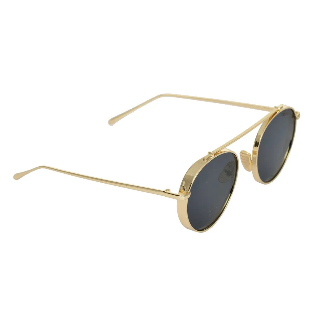 Retro Round Gold Black Sunglasses For Men And Women-Unique and Classy