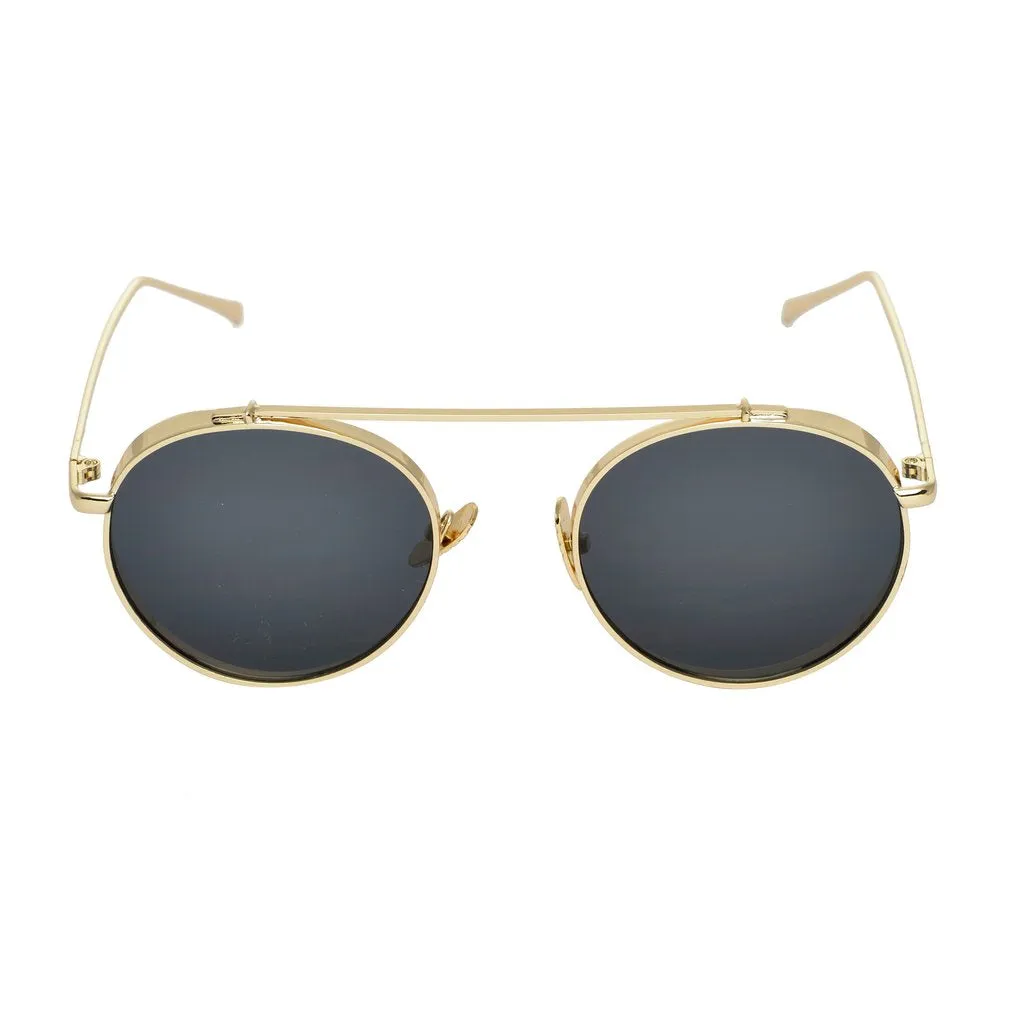 Retro Round Gold Black Sunglasses For Men And Women-Unique and Classy