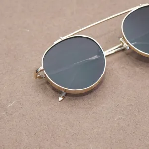 Retro Round Gold Black Sunglasses For Men And Women-Unique and Classy