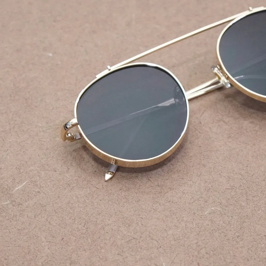 Retro Round Gold Black Sunglasses For Men And Women-Unique and Classy