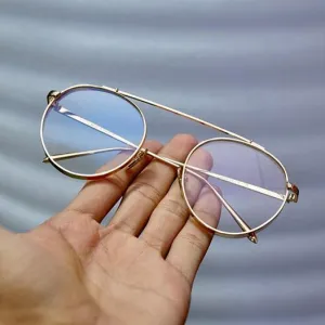 Retro Round Gold Transparent Sunglasses For Men And Women-Unique and Classy