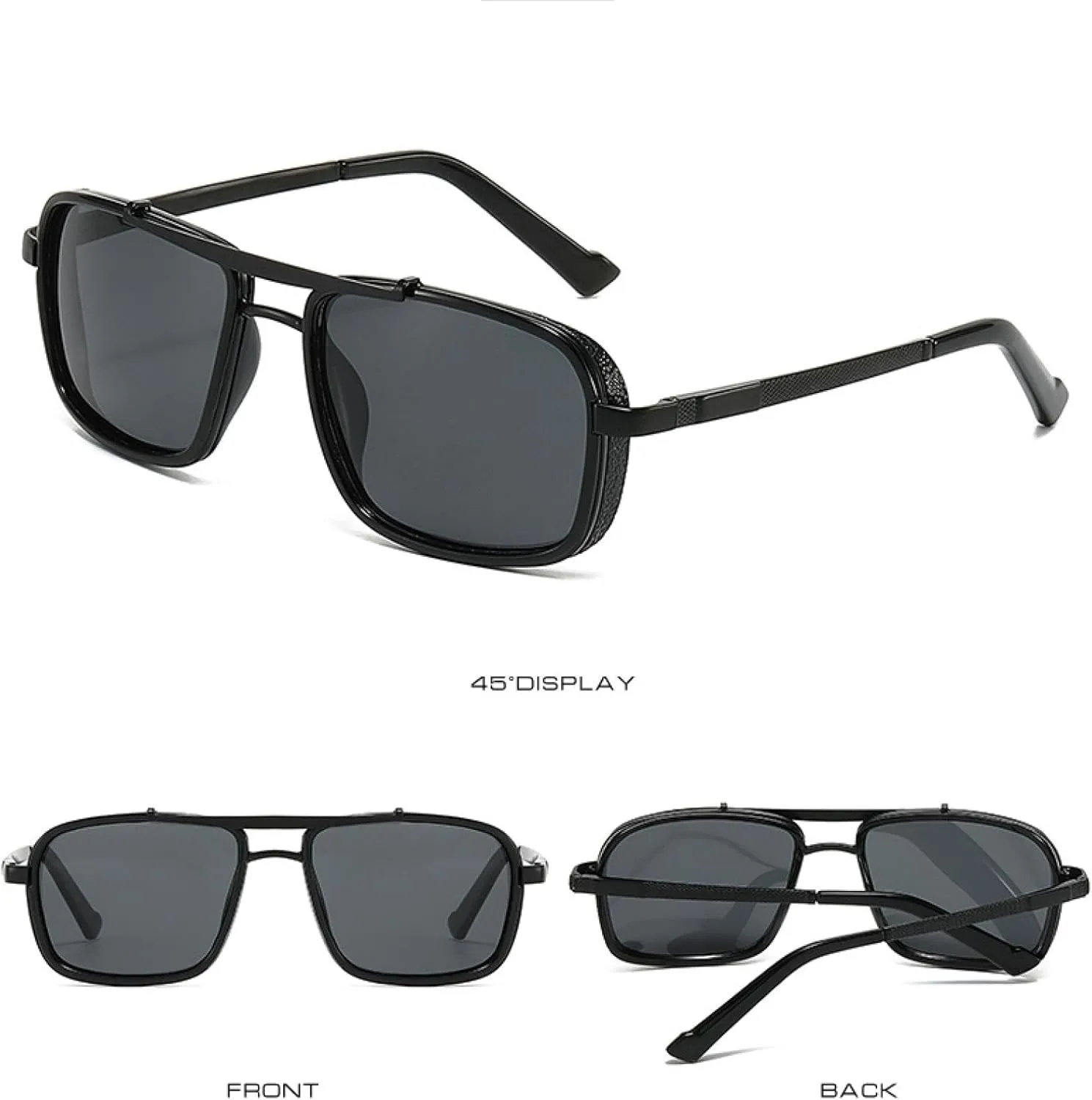 Retro Steampunk Sunglasses Men Metal Driver Safety Goggle Outdoor Eyewear Uv400 Protection