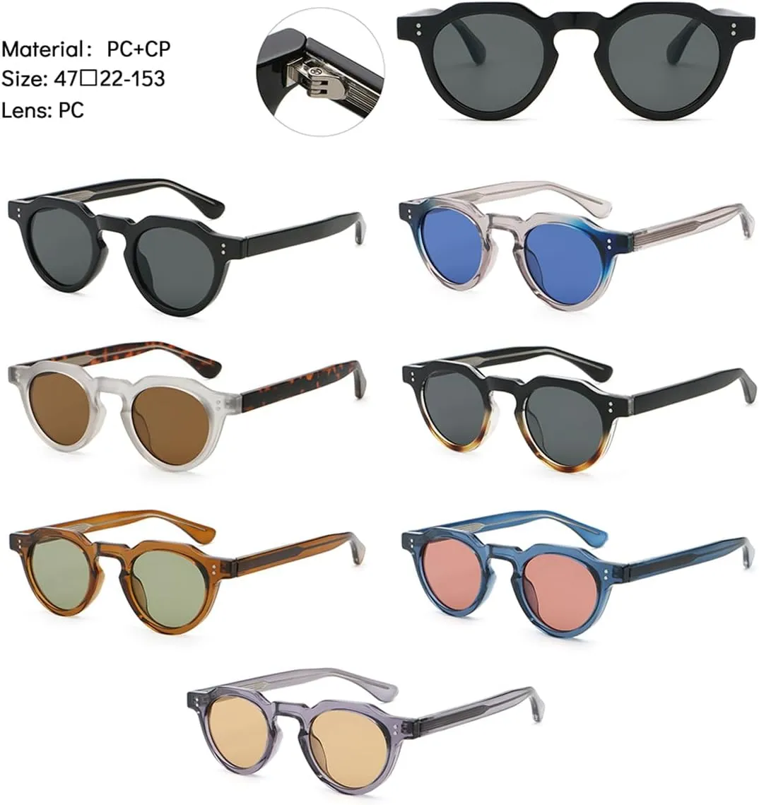 Retro Sunglasses Women Men UV400 Glasses Round Sunglasses CP Frame Summer Shades