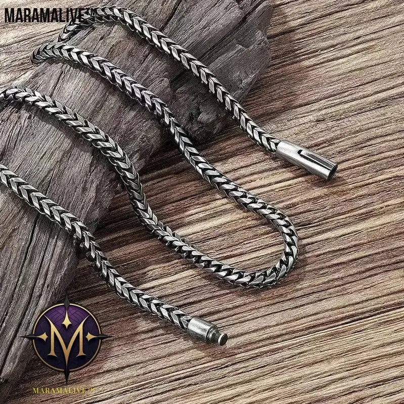 Retro Trend Creative Round Grinding Keel Steel Necklace