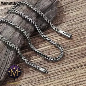 Retro Trend Creative Round Grinding Keel Steel Necklace