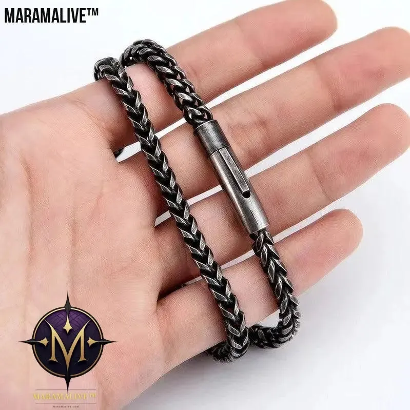 Retro Trend Creative Round Grinding Keel Steel Necklace