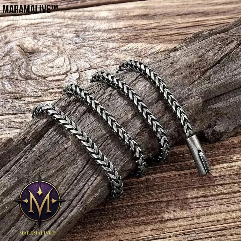 Retro Trend Creative Round Grinding Keel Steel Necklace