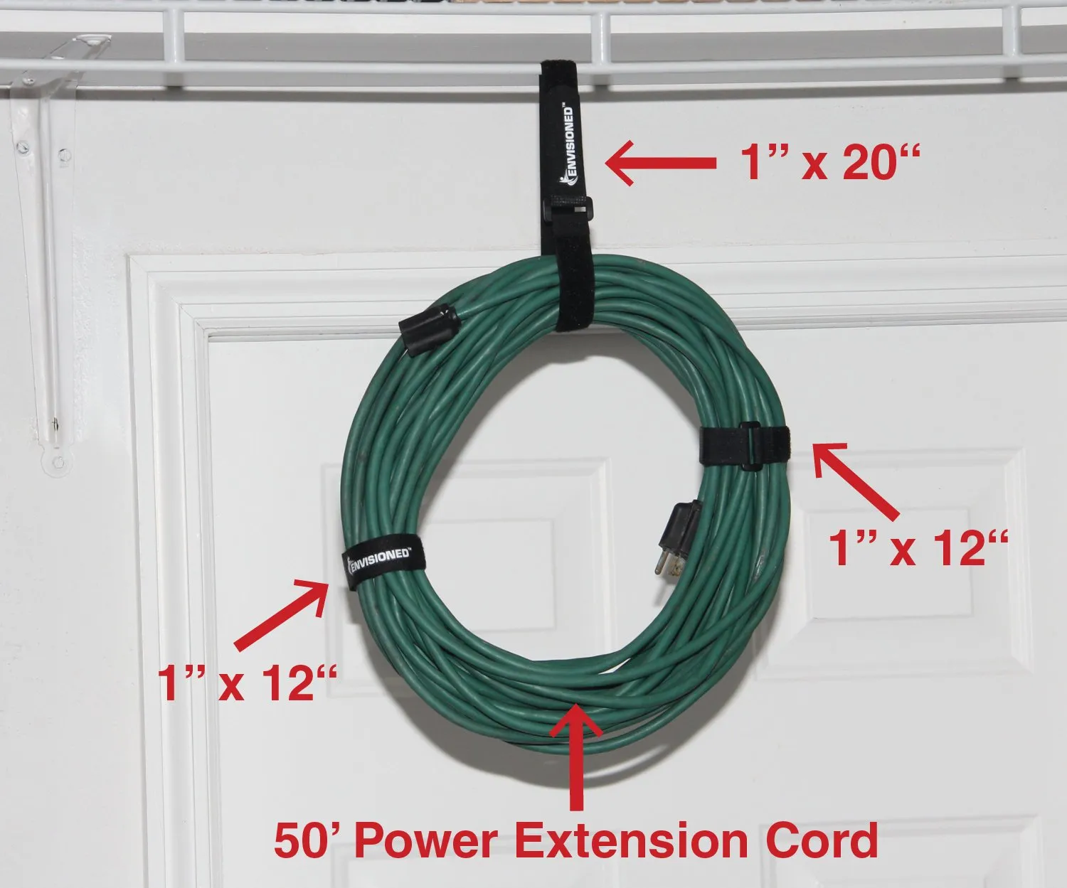 Reusable Cinch Straps 1" x 30" - 10 Pack, Multipurpose Quality Hook and Loop Securing Straps (White) - Plus 2 Free Bonus Reusable Cable Ties