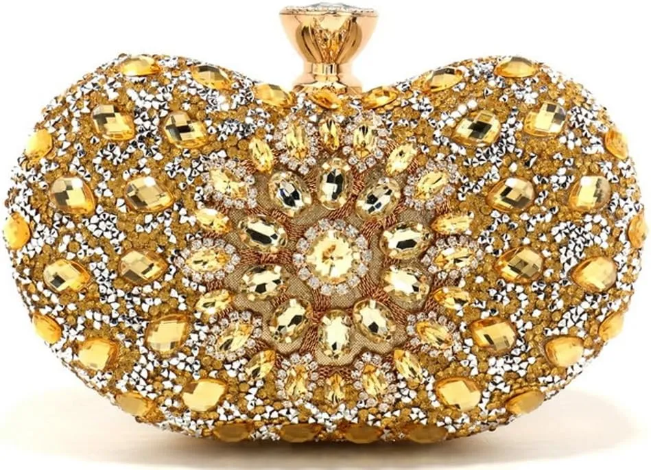 Rhinestone Clutch Purses for Women Sparkly Evening Bags Luxury Crystal Love Pearl Clasp Handbag Diamond Handbags 2025