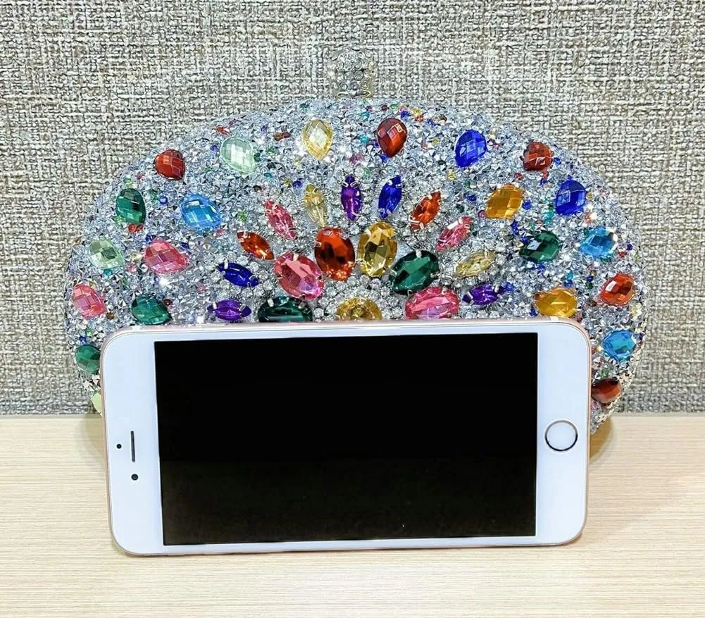 Rhinestone Clutch Purses for Women Sparkly Evening Bags Luxury Crystal Round Pearl Clasp Handbag Diamond Handbags 2025