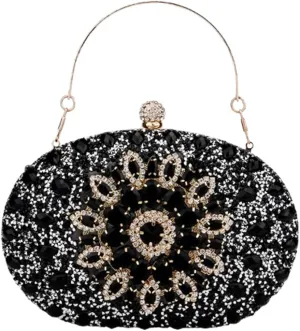 Rhinestone Clutch Purses for Women Sparkly Evening Bags Luxury Crystal Round Pearl Clasp Handbag Diamond Handbags 2025