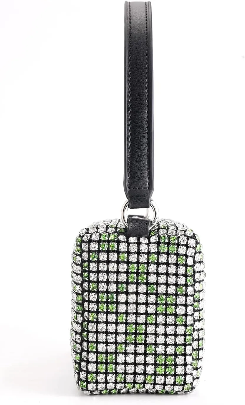 Rhinestone Purse Silver Evening Bag Sparkly Purse Silver Bags for Women