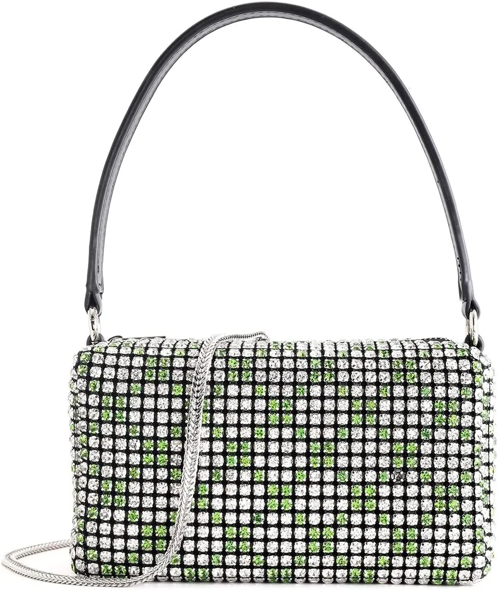 Rhinestone Purse Silver Evening Bag Sparkly Purse Silver Bags for Women
