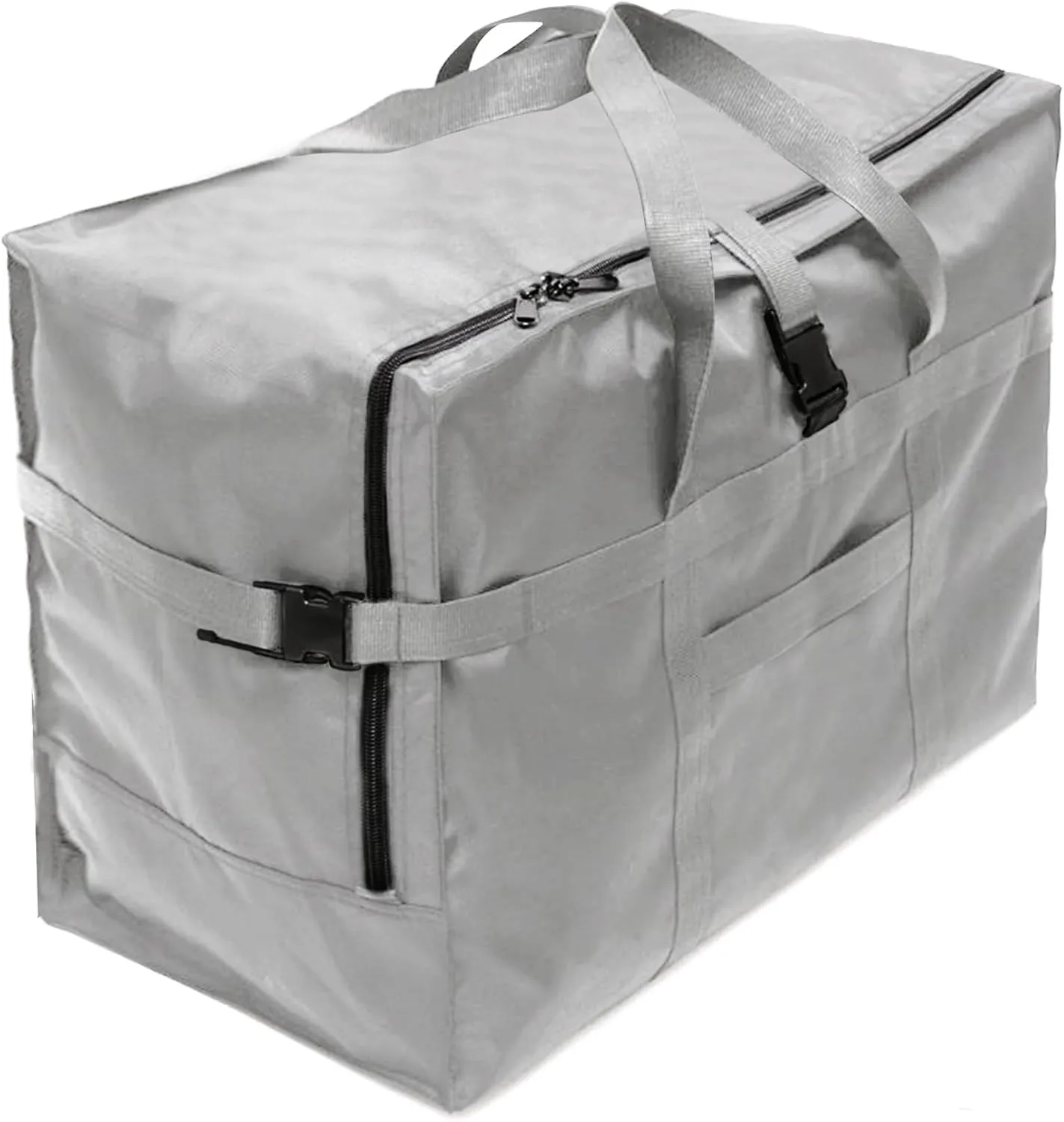 RicoRich 120L Travel Duffel Bag, Foldable Heavy Duty Overnight Bag, Larger Size Carry on Luggage Sport Duffle for Weekender/Vacation/Camping/Beach/Tent(Grey)