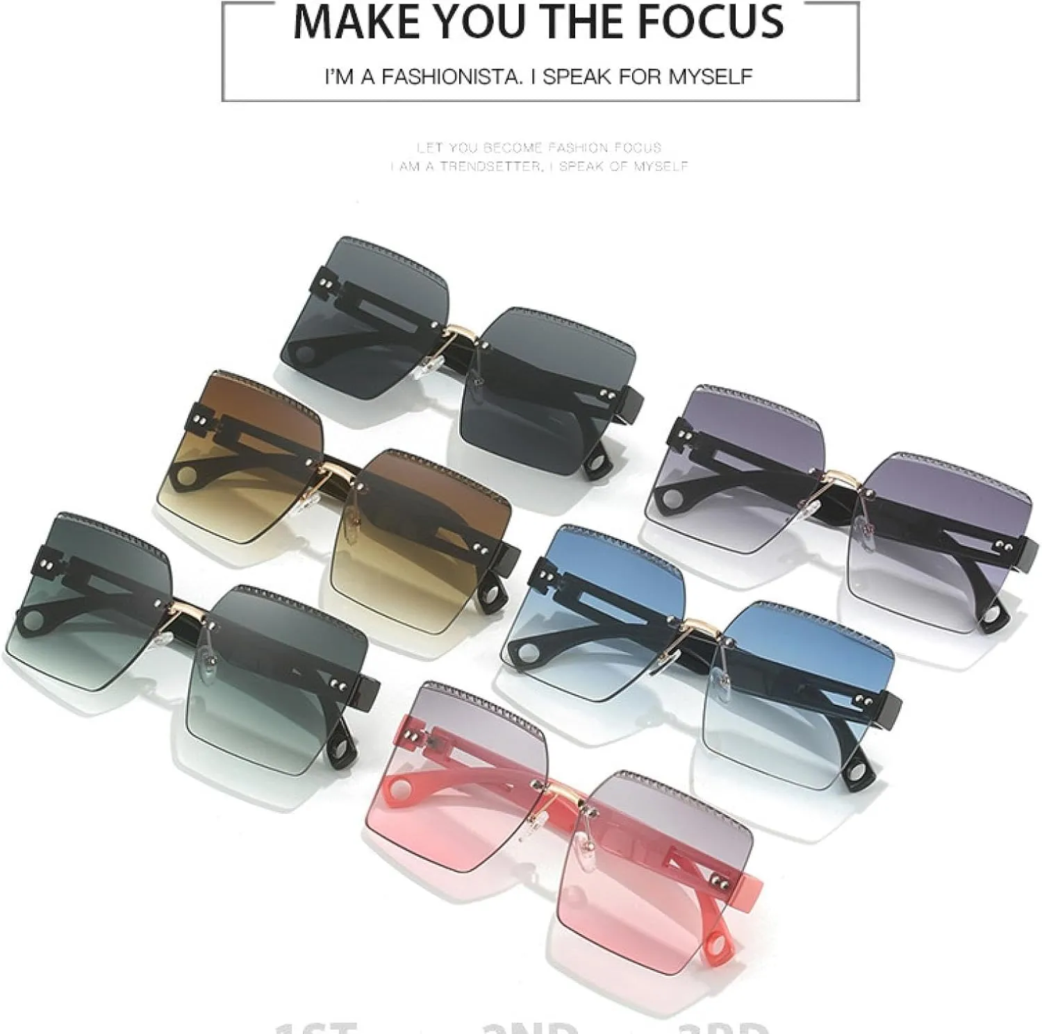 Rimless Sunglasses Women Men Luxury Outdoors Sports Summer Traveling Sun Glasses Uv400