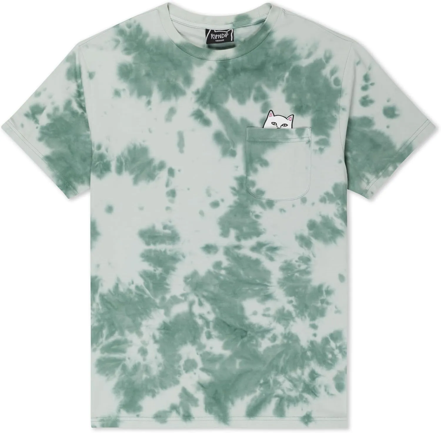 RIPNDIP Lord Nermal Pocket T Shirt, Short Sleeve Crew Neck Shirts, Funny Cat T-Shirts for Men
